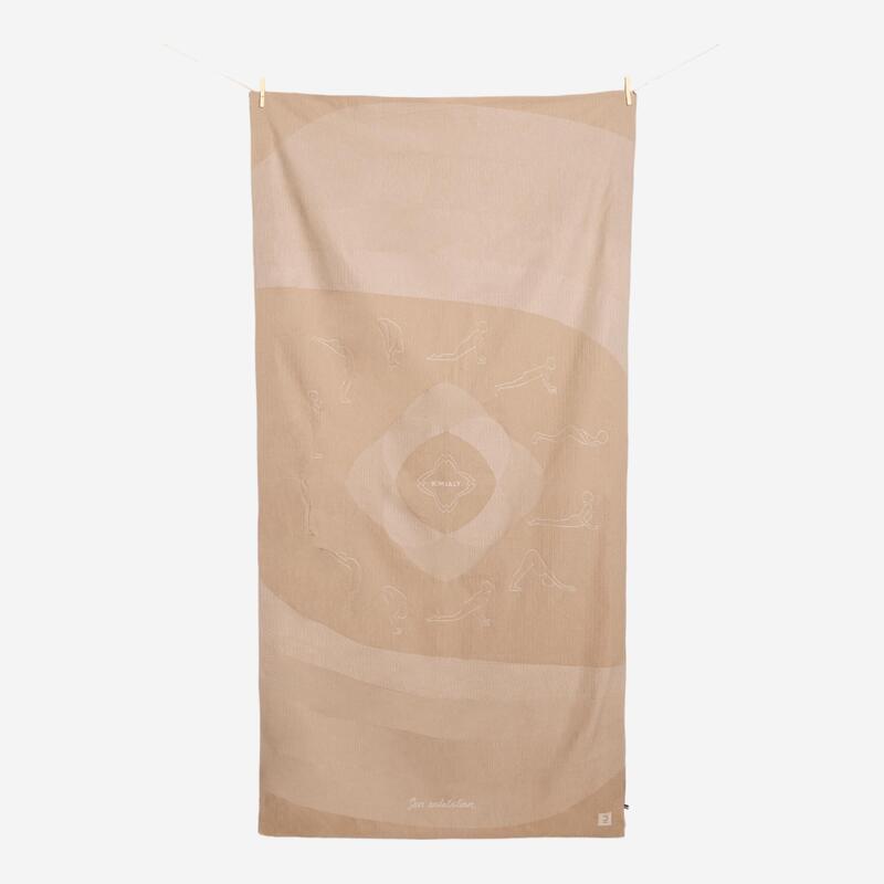 Telo yoga 200x100 cm riciclato Saluto al Sole beige