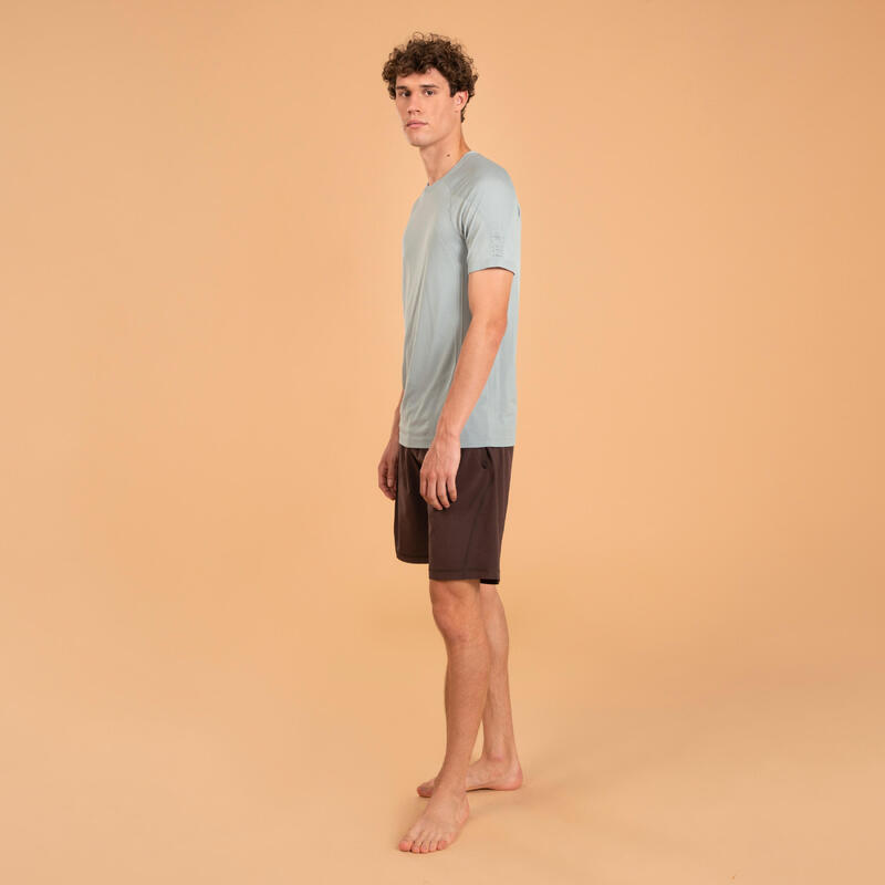 T-Shirt Herren Yoga nahtlos zweite Haut - hellgrau 