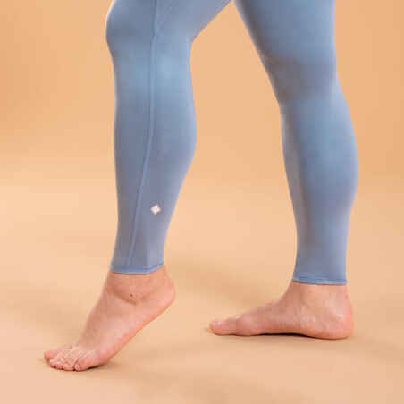 Women's Reversible Dynamic Yoga Leggings - Plain/Blue Print