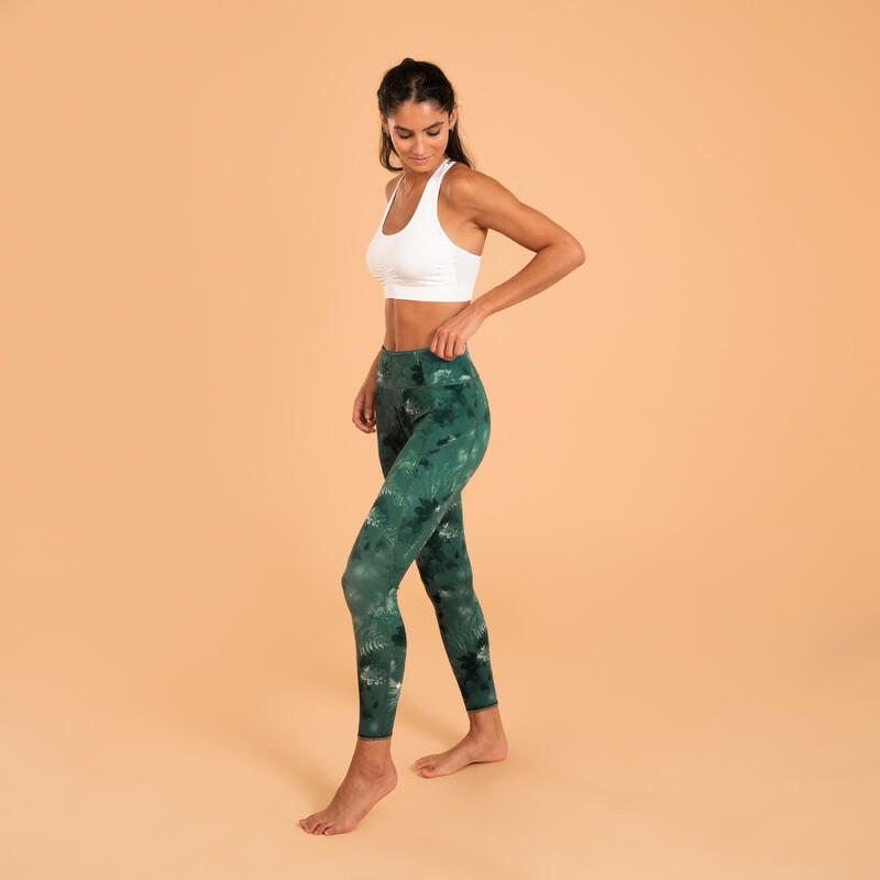 Leggings wendbar dynamisches Yoga - grün