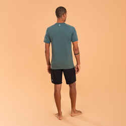 Ανδρικό κοντομάνικο T-shirt για δυναμική yoga χωρίς ραφές - Χακί