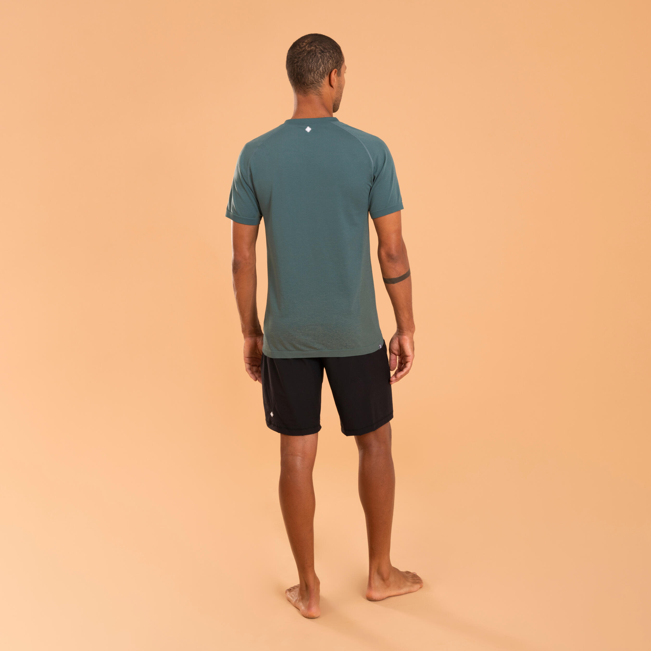 T-SHIRT UOMO SEAMLESS YOGA DYNAMIC MANICA CORTA KAKI