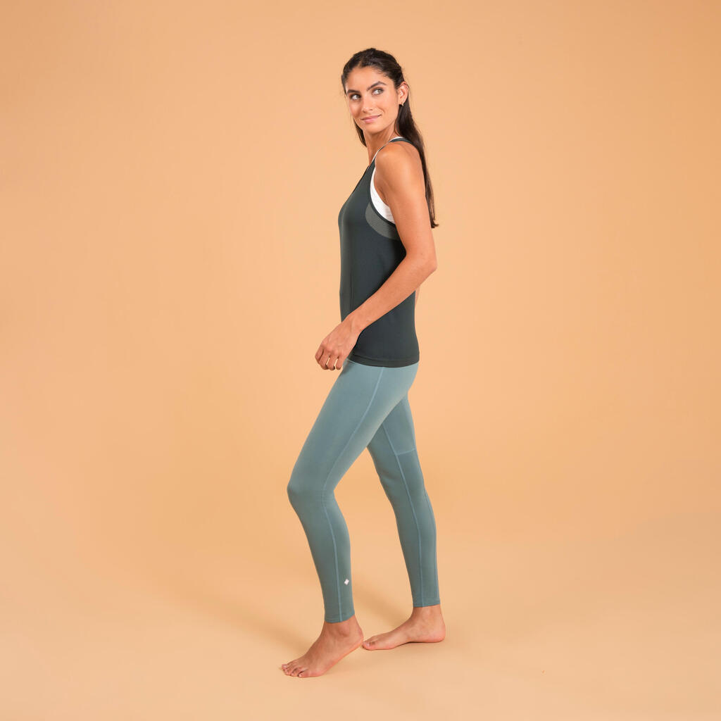 Γυναικείο φανελάκι για δυναμική yoga χωρίς ραφές - Πράσινο