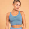 Women's Yoga Cropped Sports Bra - Lavender Blue