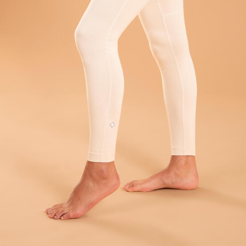 Leggings Yoga Baumwolle Ecodesign Damen - beige 