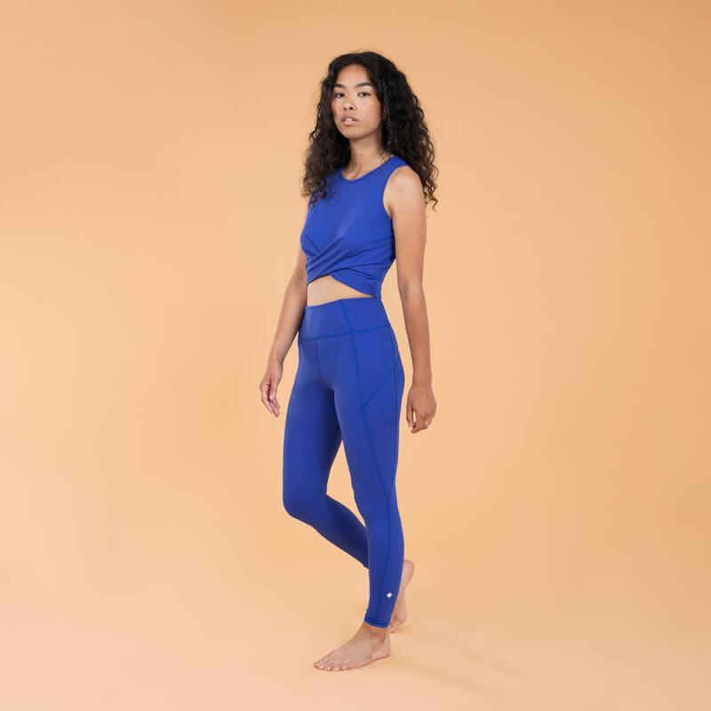 Yoga Crop Top Premium Damen - blau