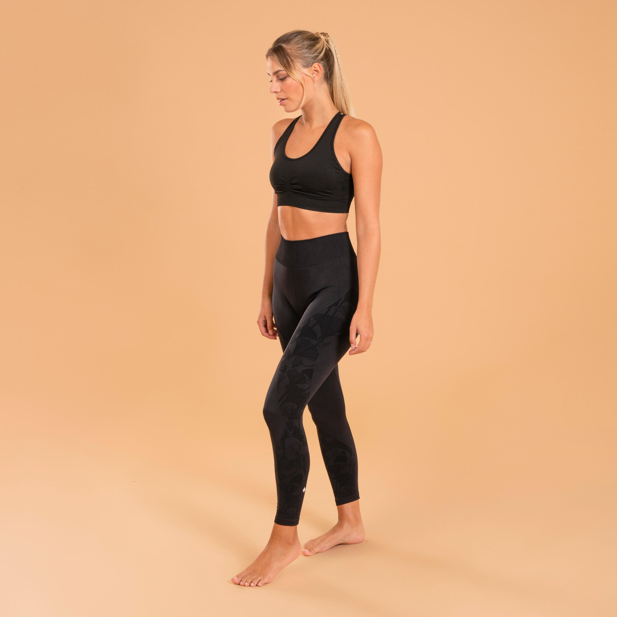 7/8 Seamless Dynamic Yoga Leggings - Black 3/5