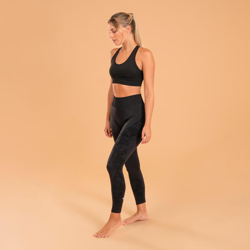 7/8-Leggings Yoga nahtlos - schwarz 