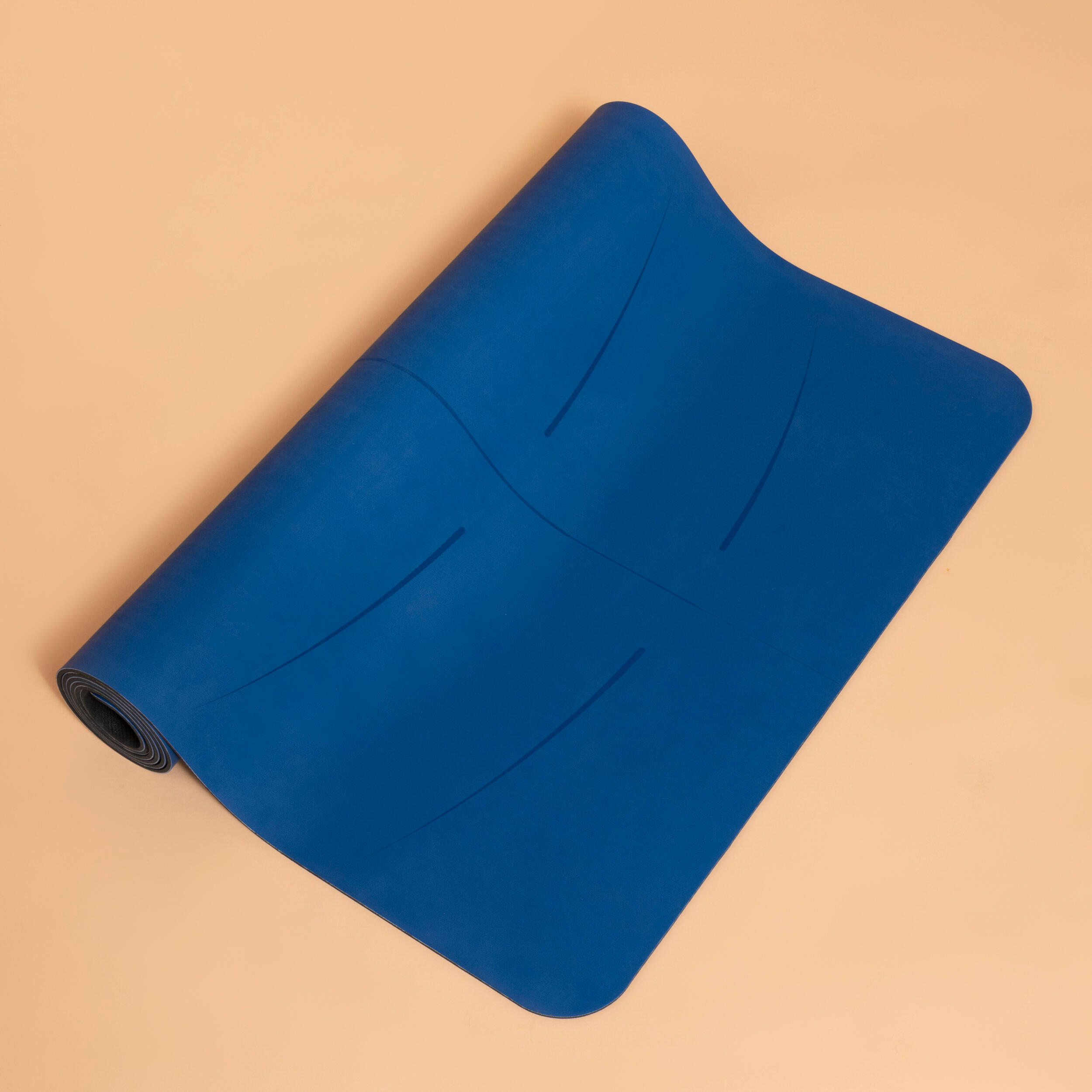 Yoga Mat Grip 5 mm V2 185 X 65 cm X 5 mm Indigo Blue Decathlon