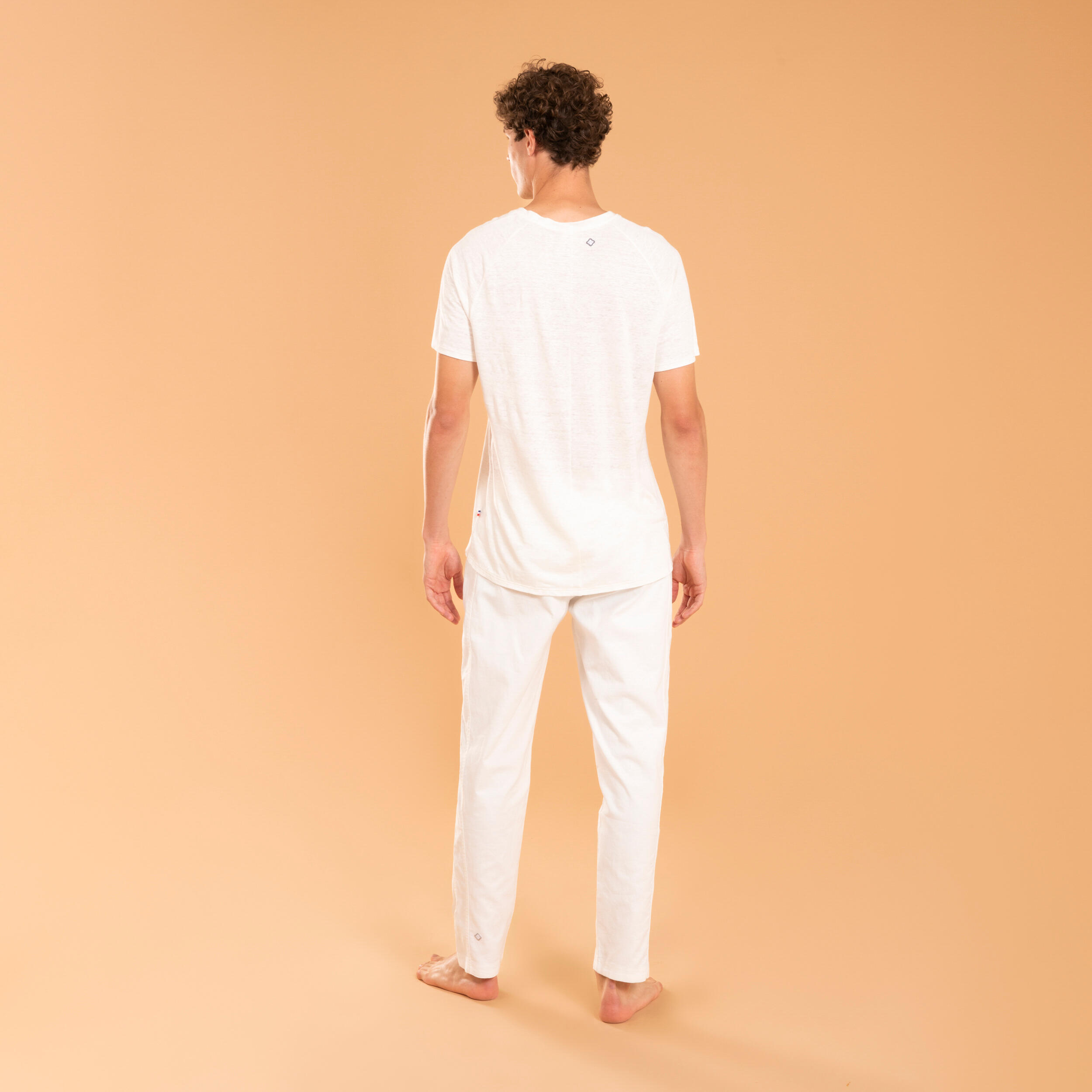 Men's Gentle Yoga Linen/Cotton Woven Bottoms - White 5/5