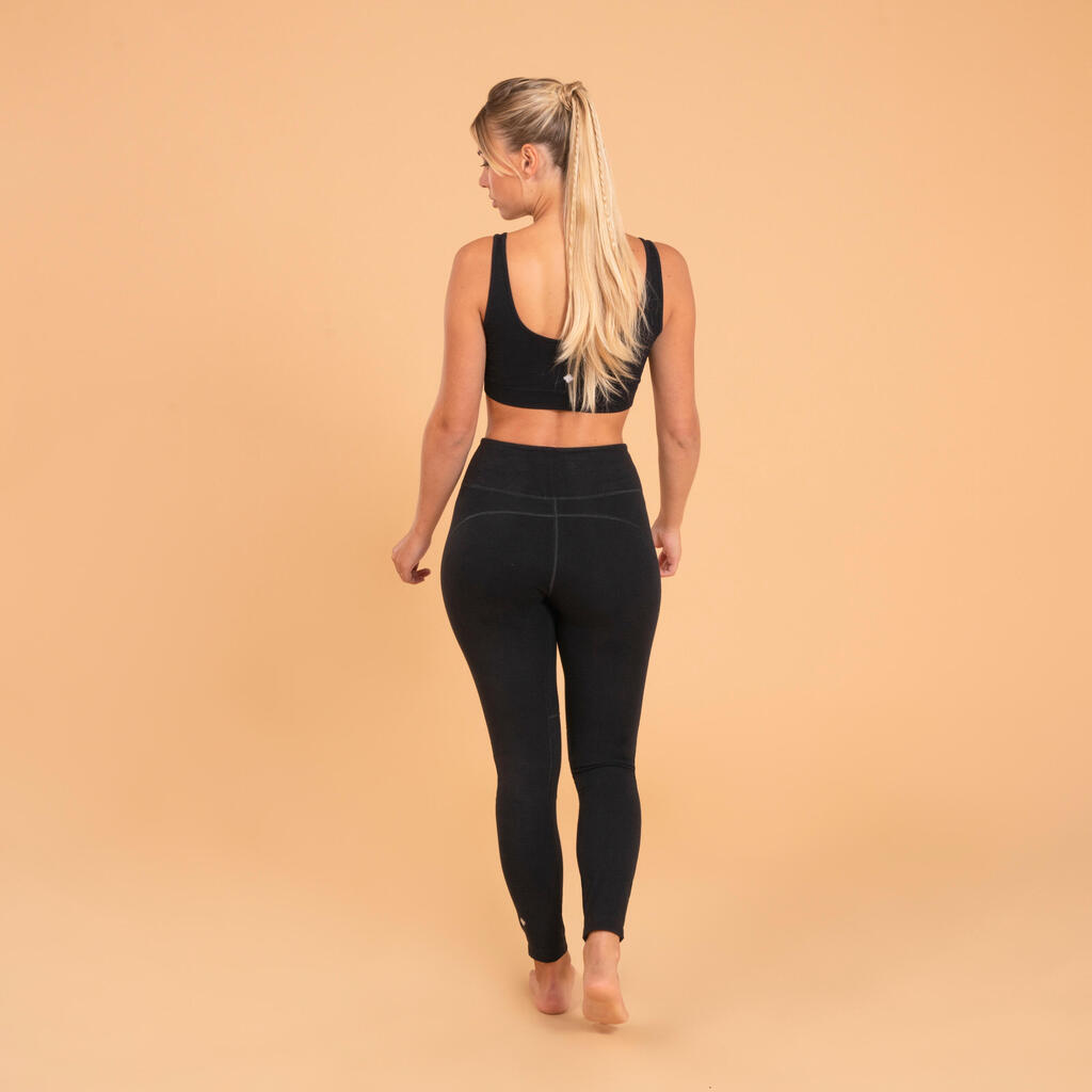 Women's Technical Cotton Yoga Leggings - Black