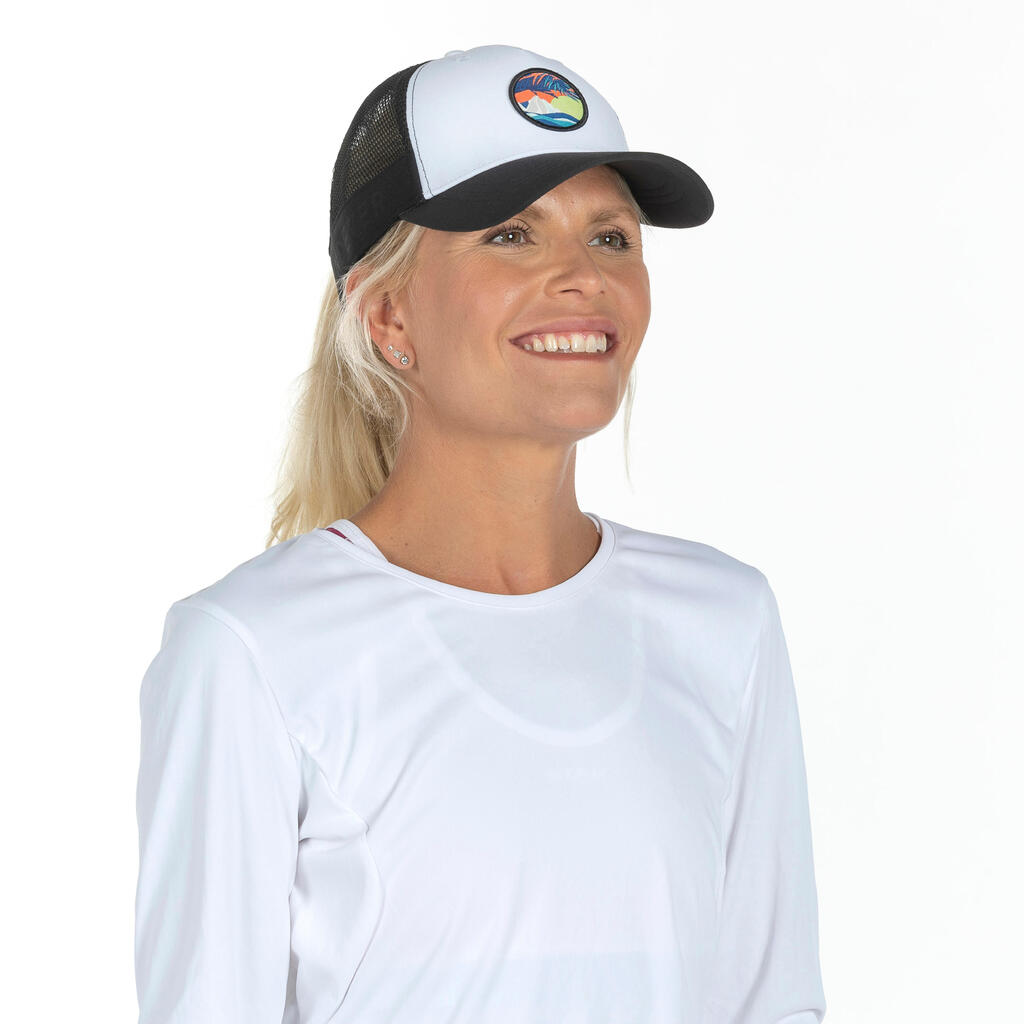 Damen/Herren Beachvolleyball Cap - Trucker weiß/braun 