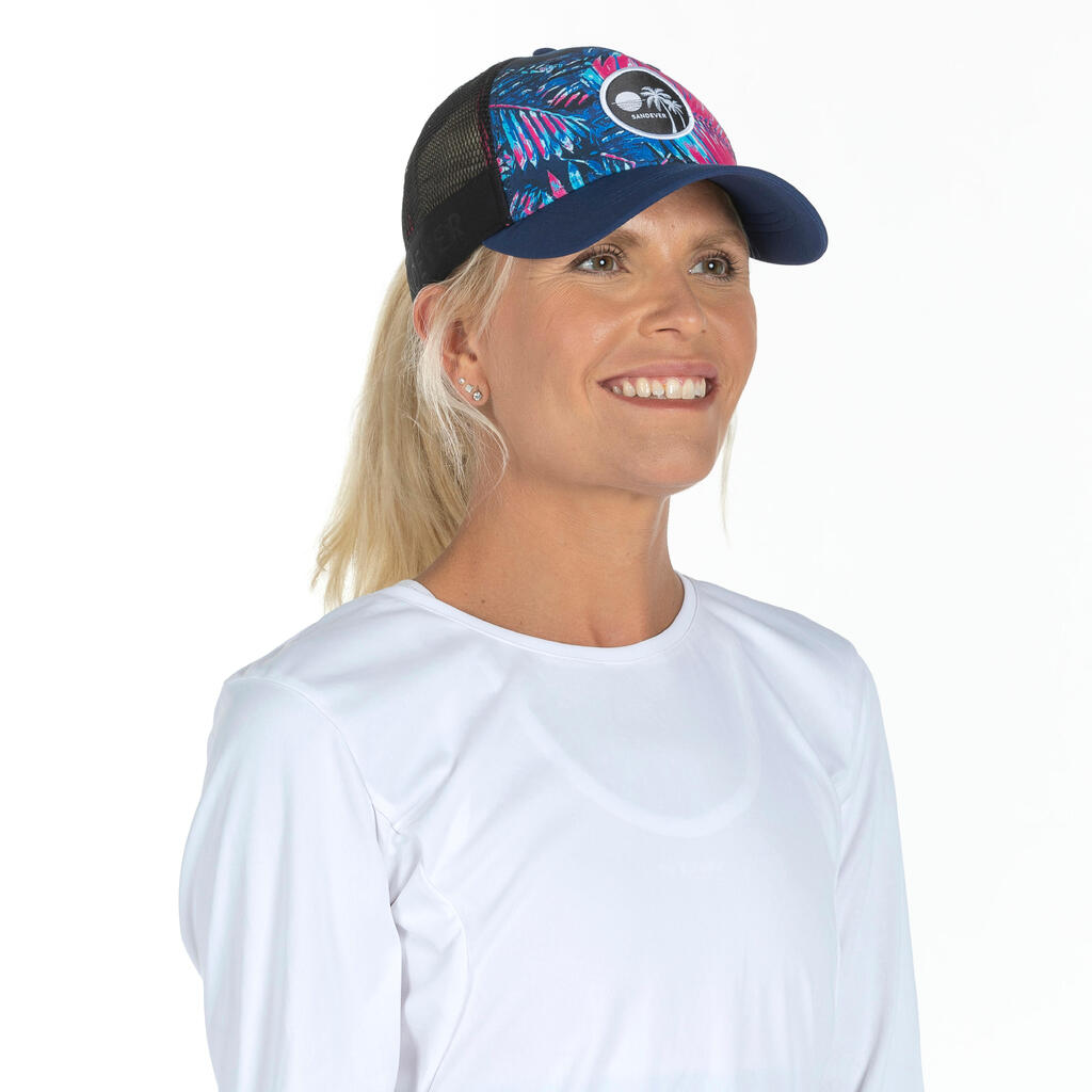 Damen/Herren Beachvolleyball Cap - Trucker weiss/braun 