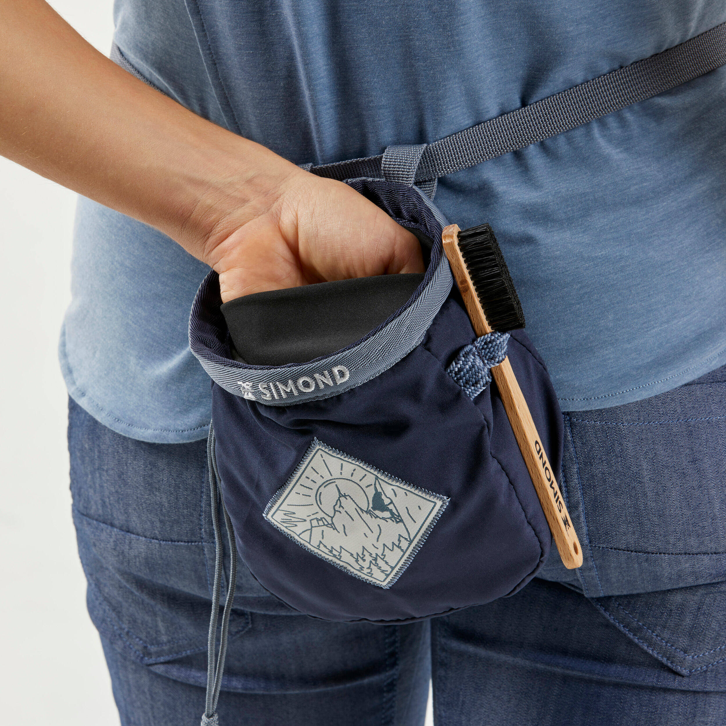 CLIMBING CHALK BAG VERTIKA CHALK-BARRIER SIZE L - BLUE -  3