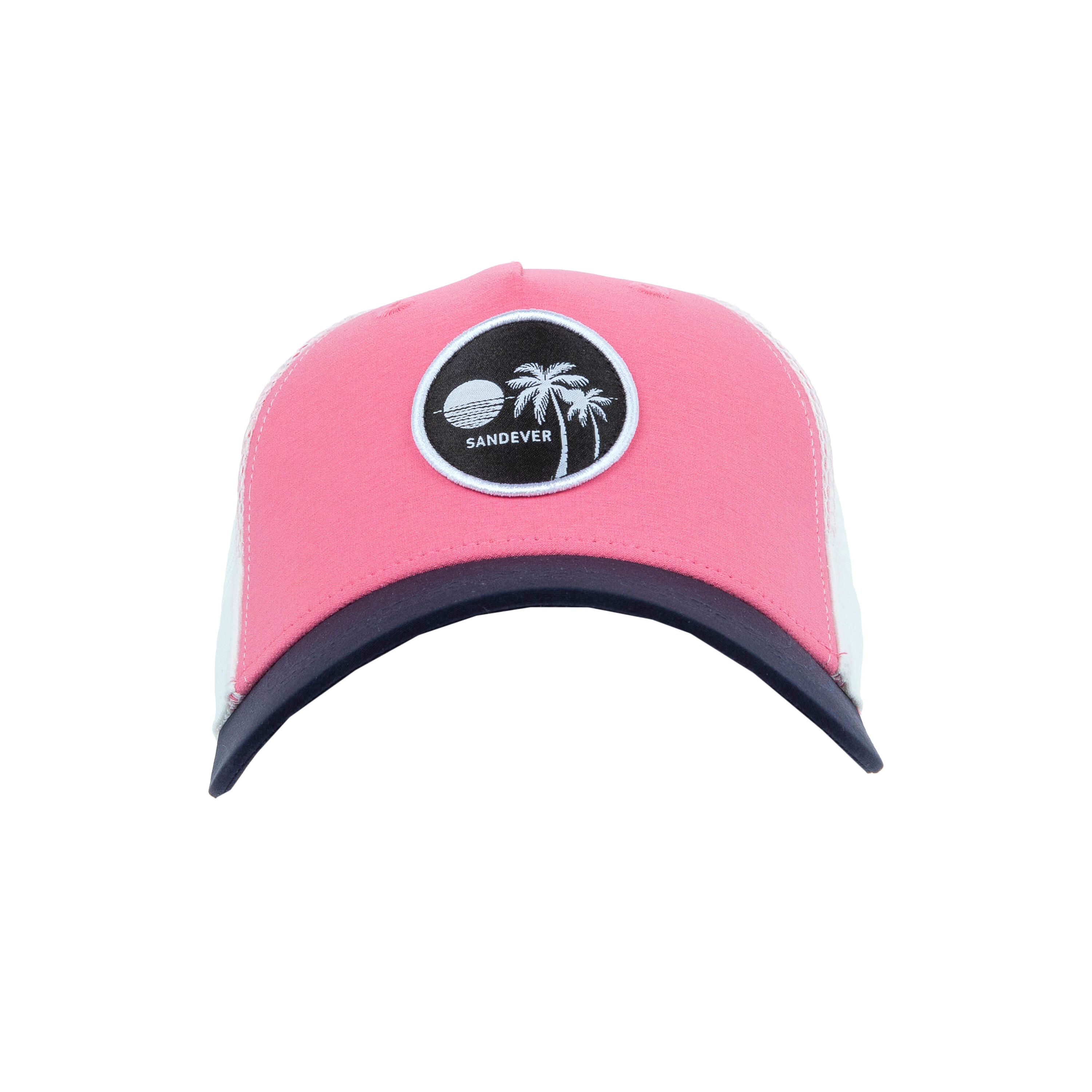 Adult Trucker Style Beach Cap - Pink/Blue/White 2/4
