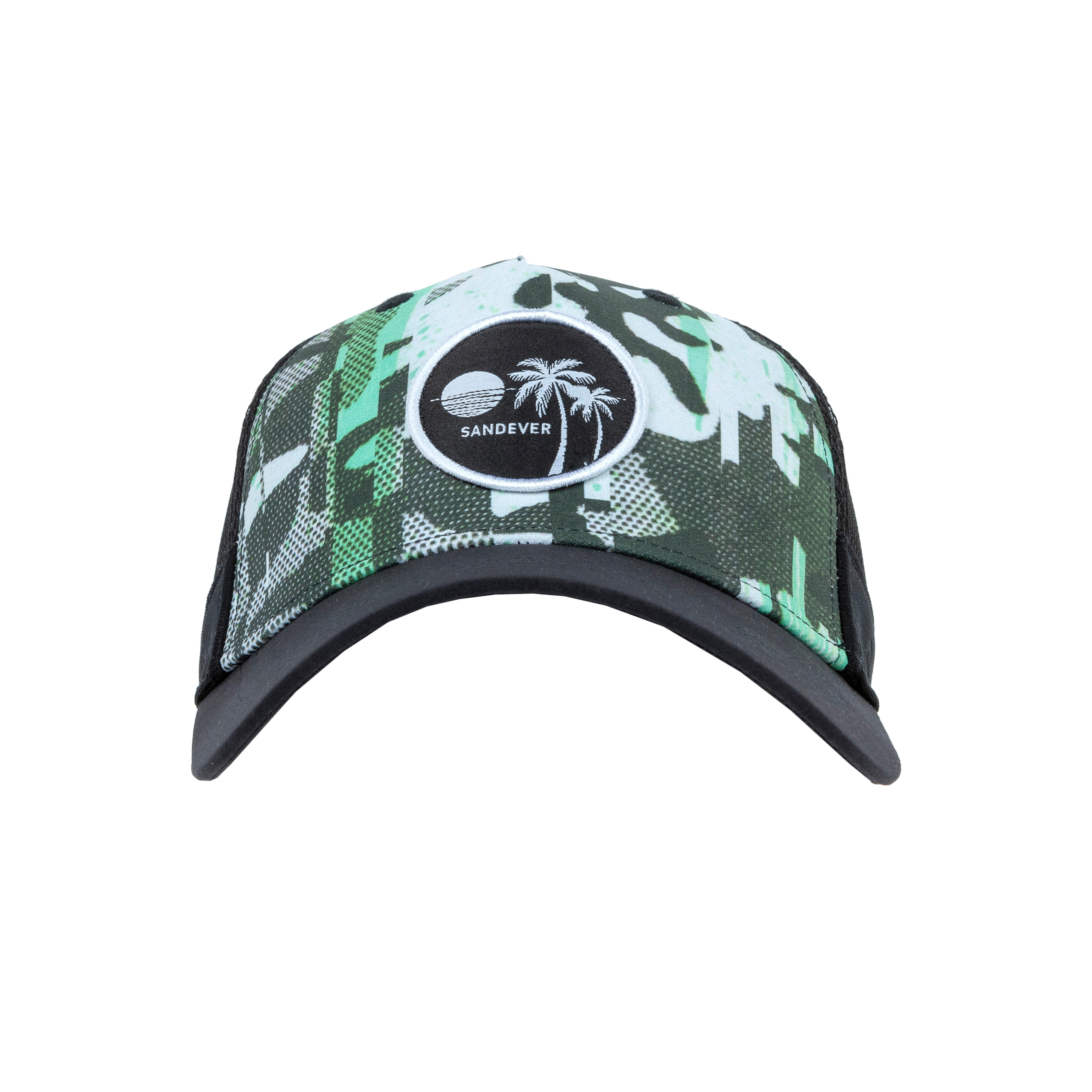 Cappello da spiaggia stile Camo Trucker adulto NERO VERDE