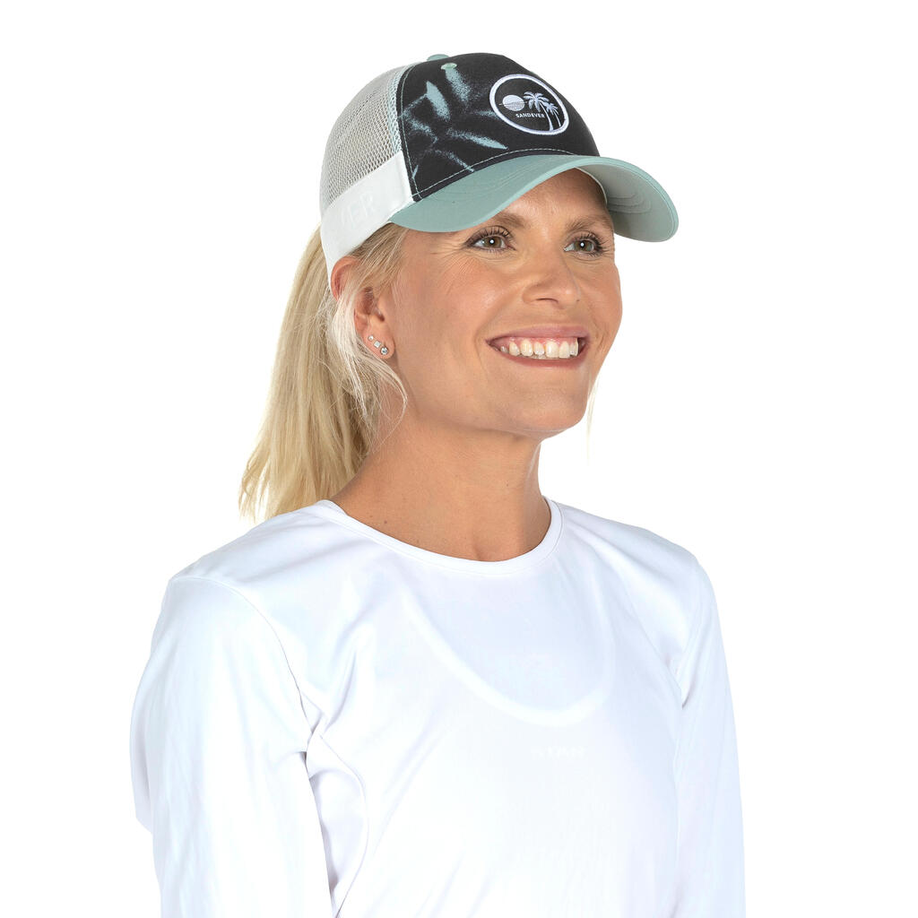 Damen/Herren Beachvolleyball Cap - Trucker weiss/braun 