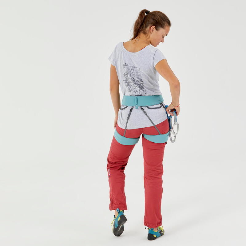 Pantaloni arrampicata donna VERTIKA rossi