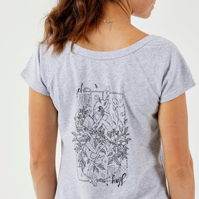 T-SHIRT DE ESCALADA VERTIKA MULHER CINZA - Flore Beaudelin