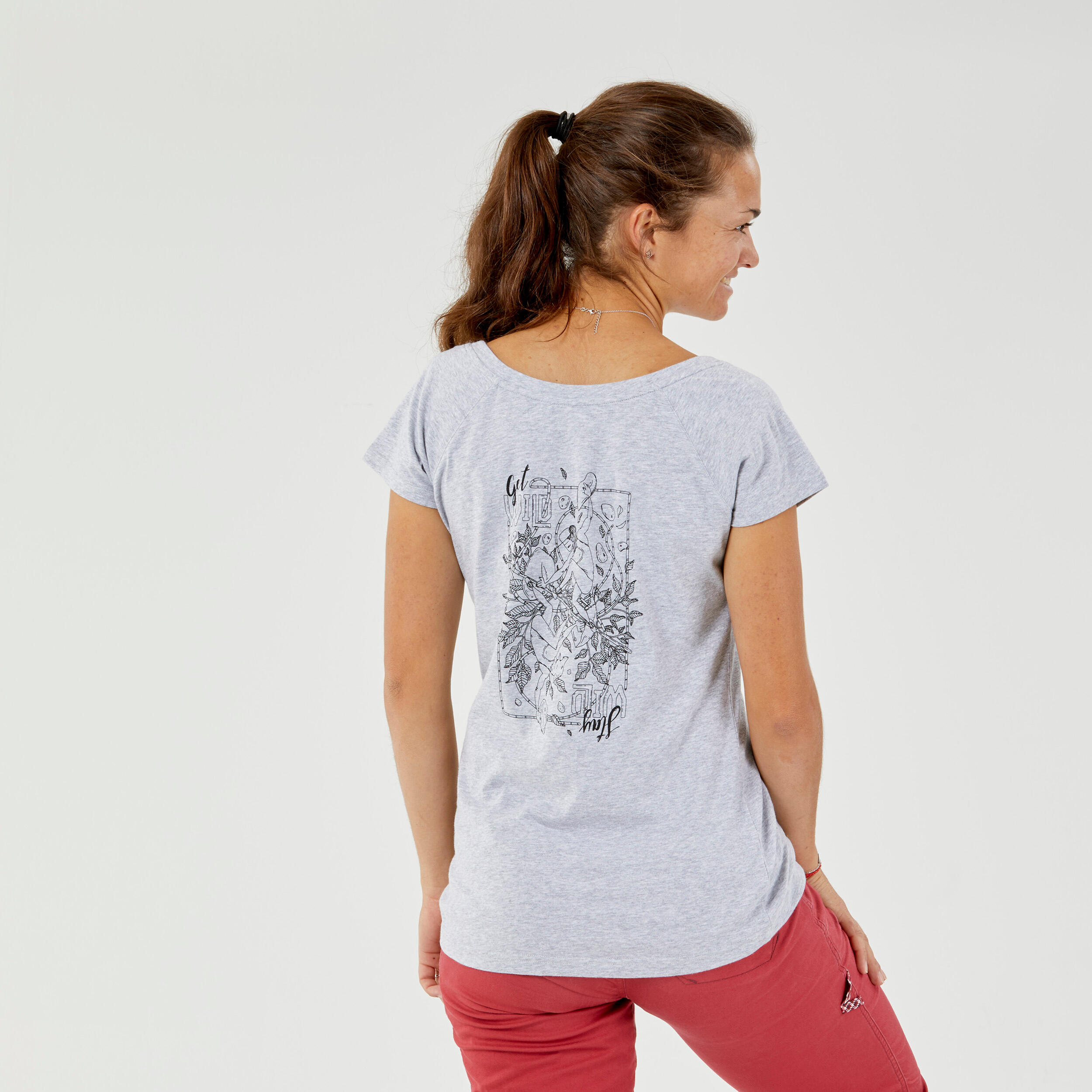 VERTIKA WOMEN'S GREY CLIMBING TEE-SHIRT - Flore Beaudelin