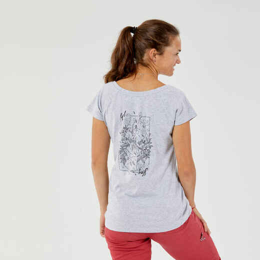 
      WOMEN’S CLIMBING T-SHIRT VERTIKA GREY - Flore Beaudelin
  