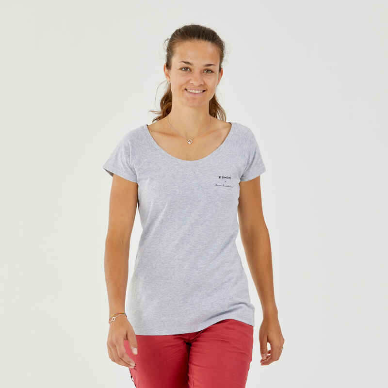 Kletter-T-Shirt Damen - Vertika Flore Beaudelin grau