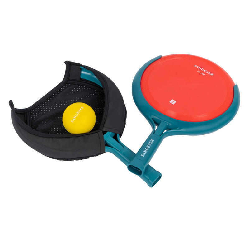 3-in-1-Spieleset Wurfscheiben/Beachtennisschläger/Ballfangnetze