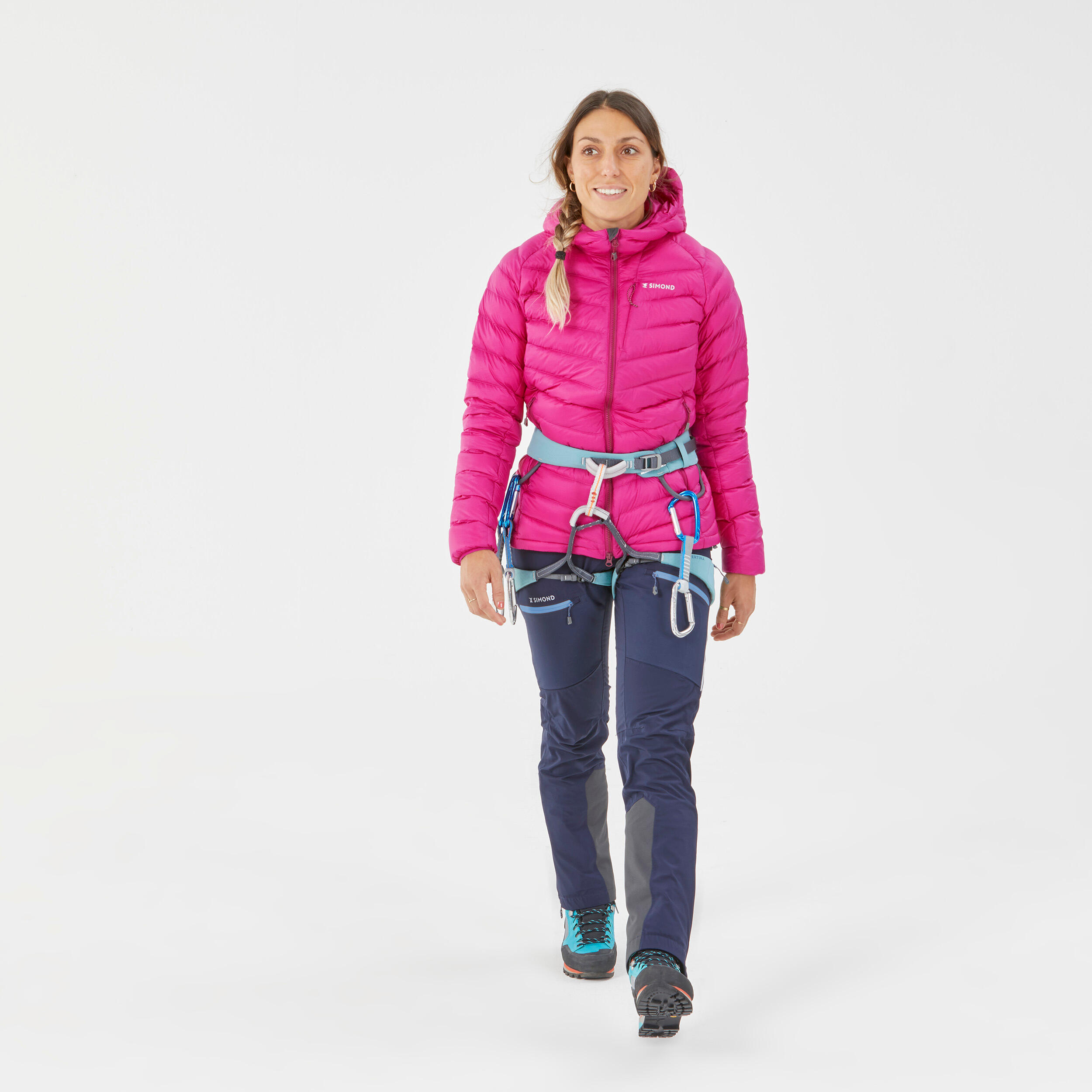 Women's Mountaineering Down Jacket - ALPINISM LIGHT - FUCHSIA PINK 12/14