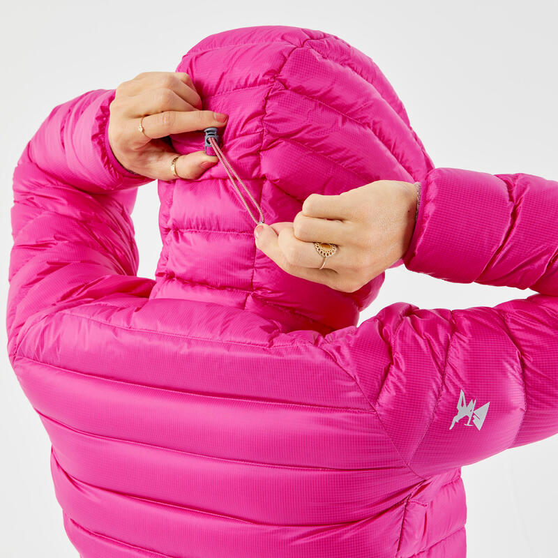 Doudoune en duvet d'alpinisme femme - ALPINISM LIGHT - ROSE FUCHSIA