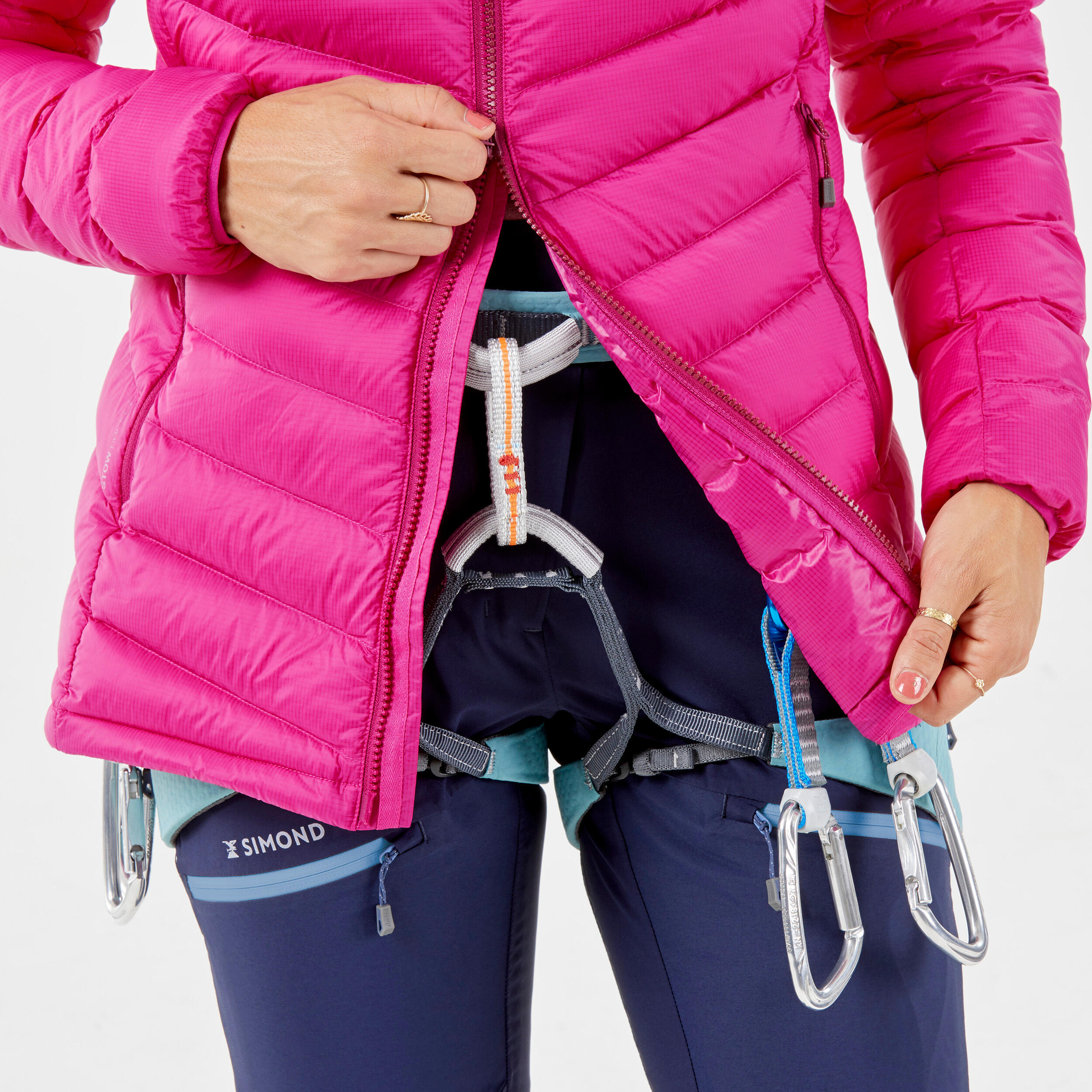 Women's Mountaineering Down Jacket - ALPINISM LIGHT - FUCHSIA PINK 10/14