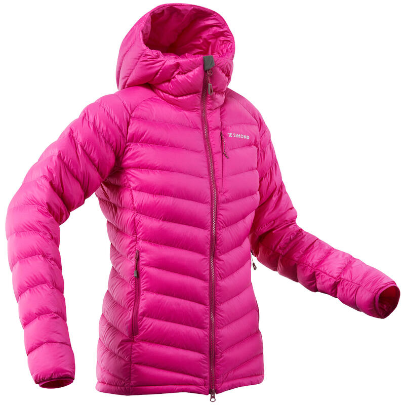 Doudoune en duvet d'alpinisme femme - ALPINISM LIGHT - ROSE FUCHSIA