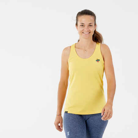 Moteriški laipiojimo marškinėliai „Vertika“, geltoni