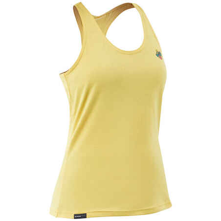 Rumena ženska plezalna majica brez rokavov VERTIKA