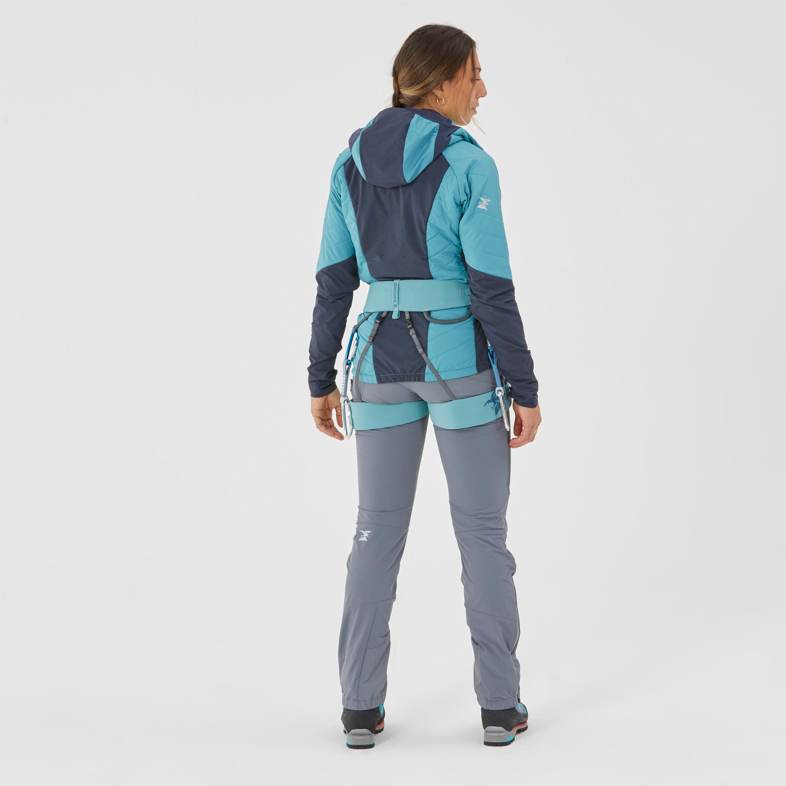 WOMEN'S HYBRID SYNTHETIC SPRINT &AMP; WOOL MOUNTAINEERING JACKET - BLUE-GRAY