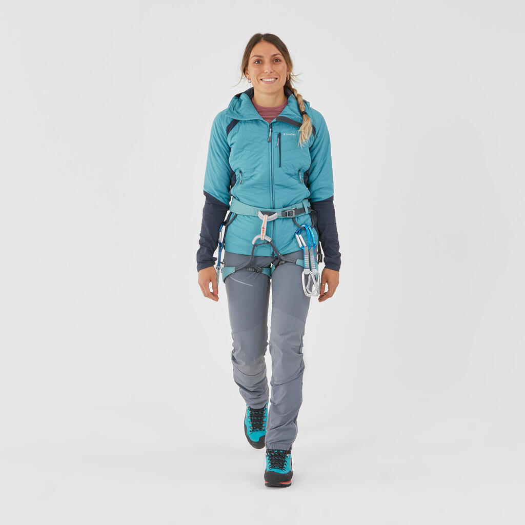 Dámska hybridná horolezecká bunda Sprint zo syntetického materiálu a vlny modro-sivá