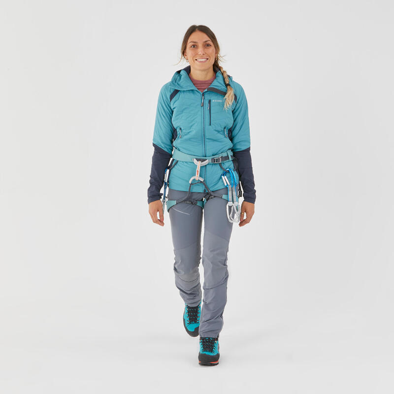 CASACO HÍBRIDO SPRINT SINTÉTICO & LÃ ALPINISMO MULHER - AZUL CINZENTO