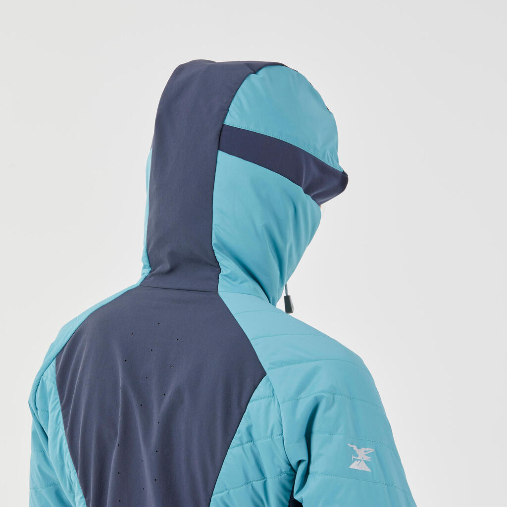 Dámska hybridná horolezecká bunda Sprint zo syntetického materiálu a vlny modro-sivá