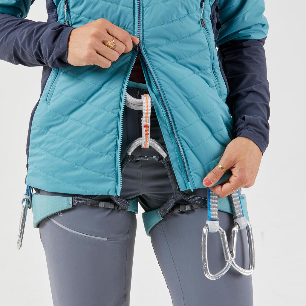 WOMEN'S HYBRID JACKET SPRINT SYNTHETIC & WOOL MOUNTAINEERING - BLUE GREY