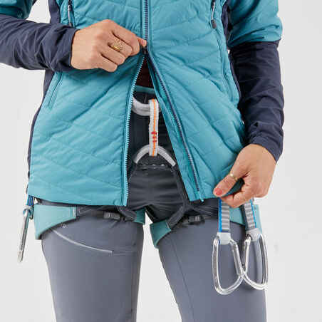 WOMEN'S HYBRID JACKET SPRINT SYNTHETIC & WOOL MOUNTAINEERING - BLUE GREY