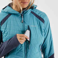 WOMEN'S HYBRID JACKET SPRINT SYNTHETIC & WOOL MOUNTAINEERING - BLUE GREY