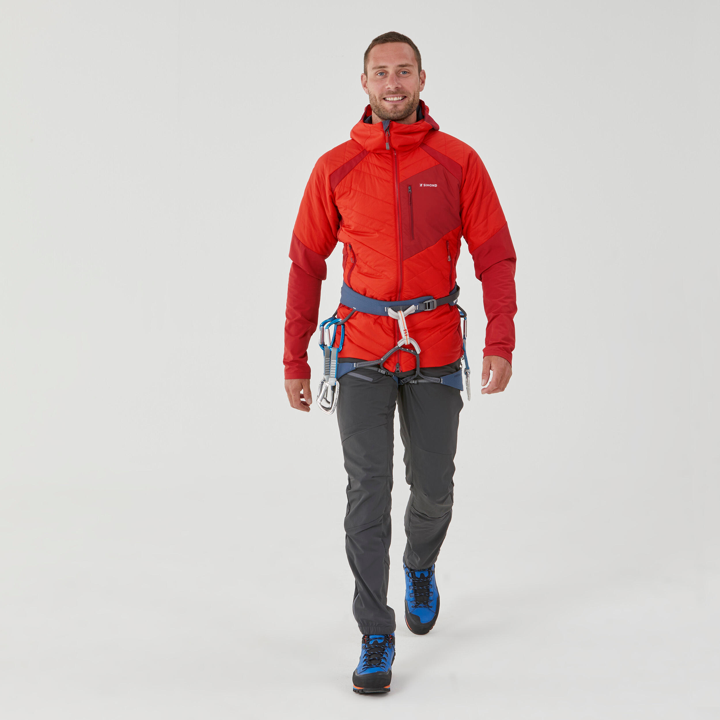 Men’s synthetic hybrid mountaineering down jacket - Sprint Orange 3/15