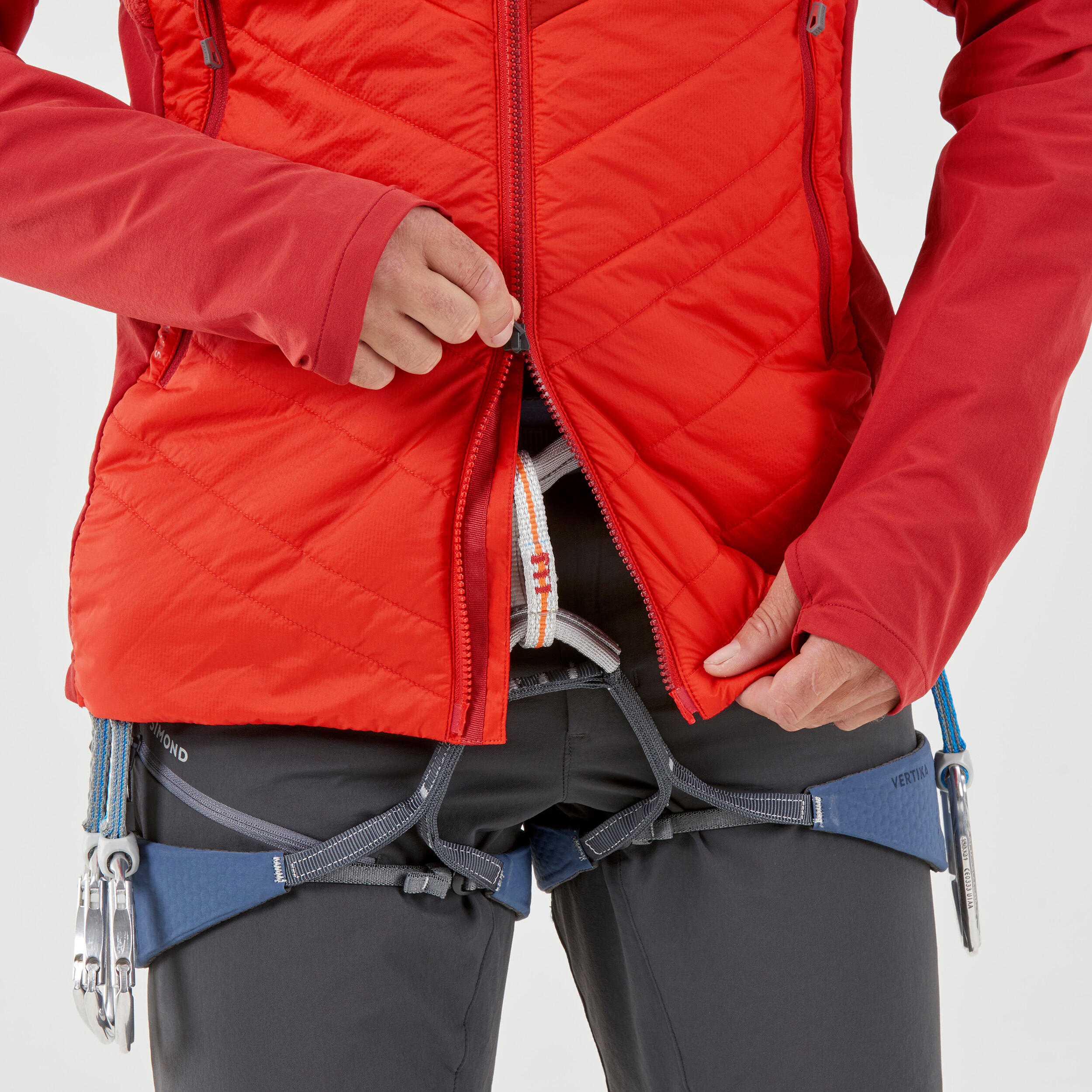 Men’s synthetic hybrid mountaineering down jacket - Sprint Orange 12/15