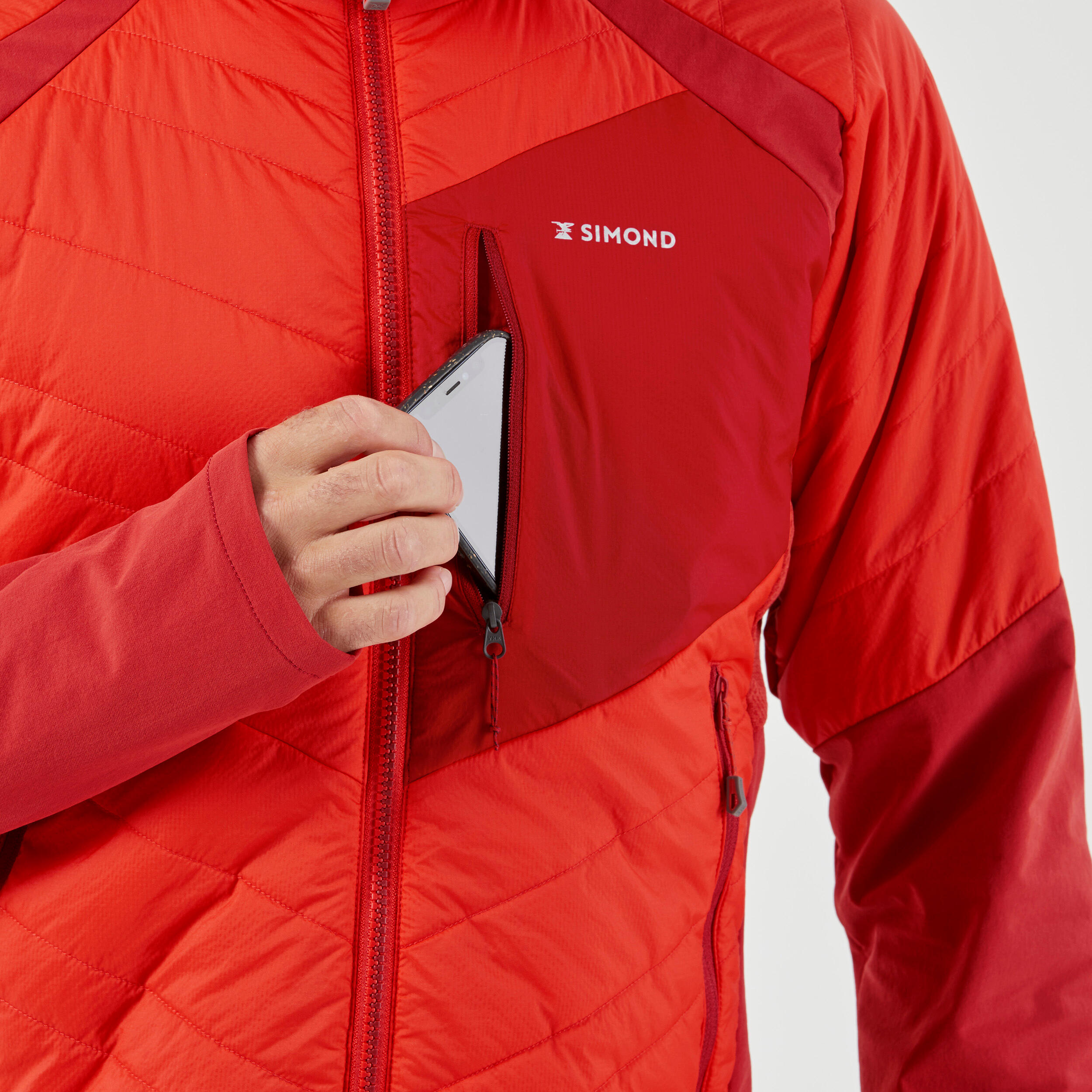 UomoGiacca da alpinismo sintetica ibrida - Sprint Orange