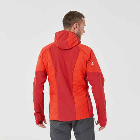 Men’s synthetic hybrid mountaineering down jacket - Sprint Orange