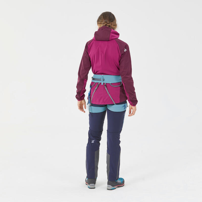 Casaco alpinismo Softshell Mulher - Vermelho Beterraba