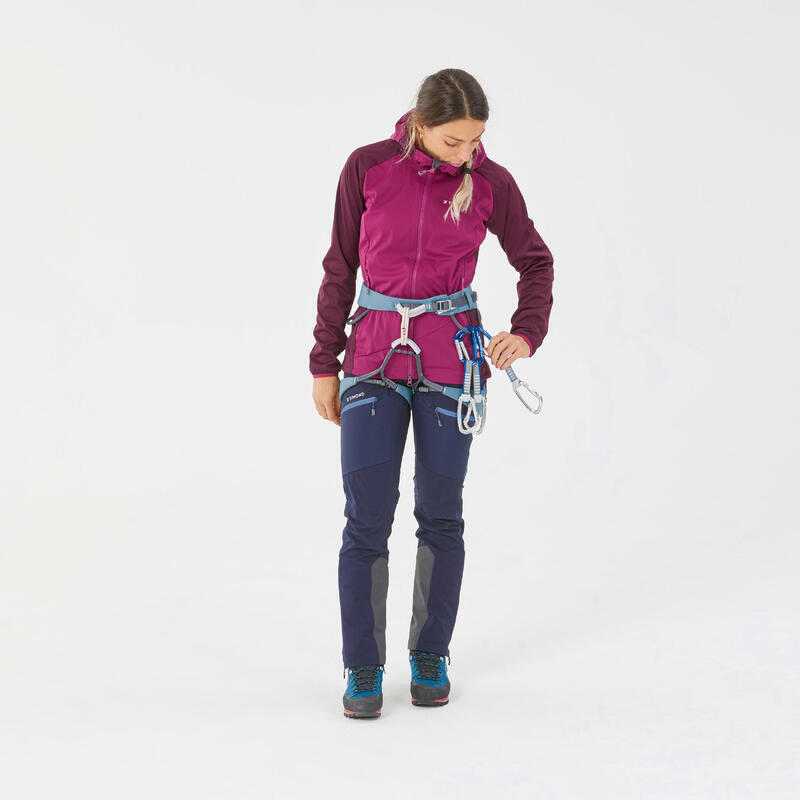 Casaco alpinismo Softshell Mulher - Vermelho Beterraba