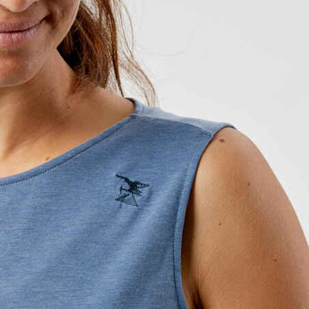 Moteriški laipiojimo marškinėliai „Vertika“, mėlyni