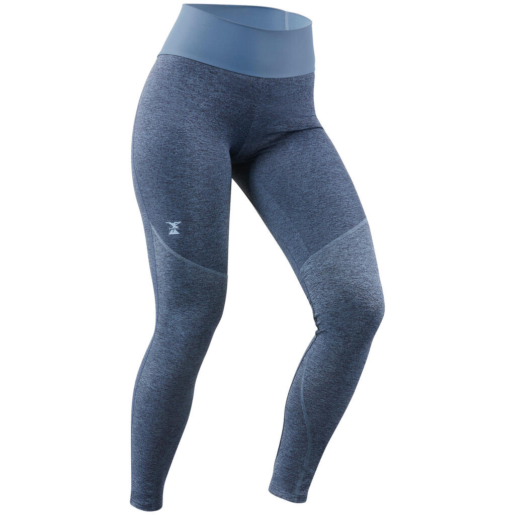 WOMEN’S CLIMBING LEGGINGS VERTIKA BURGUNDY AND DENIM BLUE