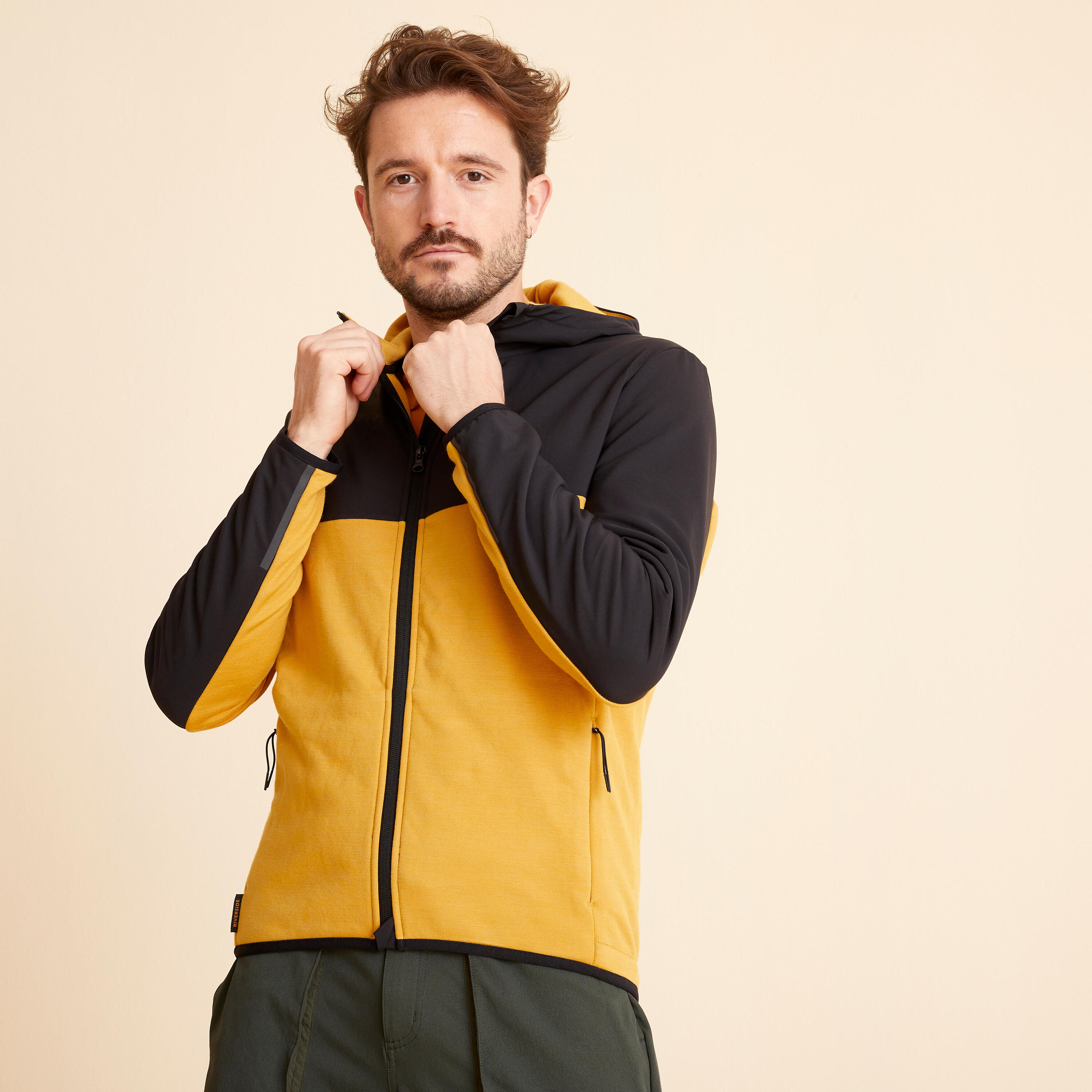 TRIBAN Hooded 29% Merino Gravel Cycling Jersey - Ochre