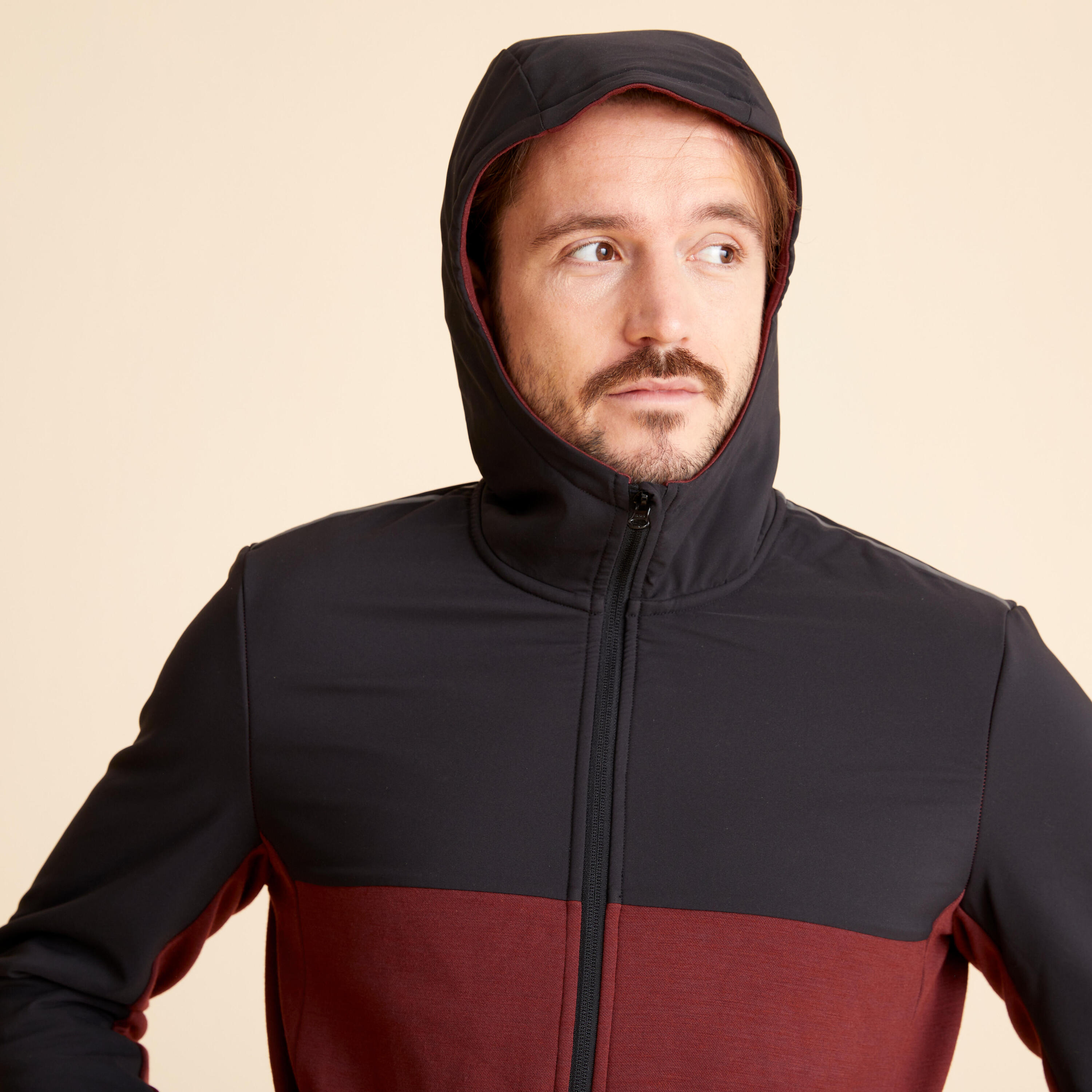 Hooded 29% Merino Gravel Cycling Jersey - Burgundy 2/12